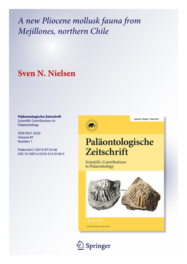 A New Pliocene Mollusk Fauna from Mejillones, Northern Chile Sven N