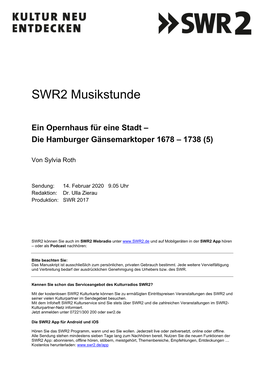 SWR2 Musikstunde