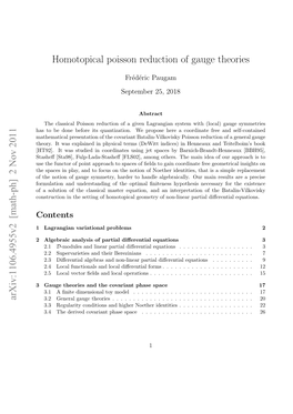 Homotopical Poisson Reduction of Gauge Theories Arxiv:1106.4955V2