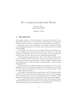 How to Implement Lightweight Threads