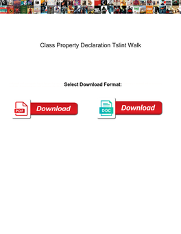 Class Property Declaration Tslint Walk