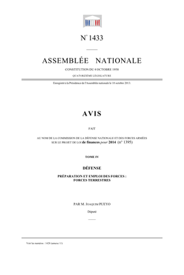 N° 1433 Assemblée Nationale