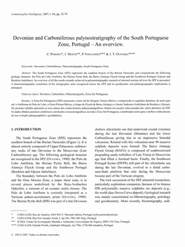 Devonian and Carboniferous Palynostratigraphy of the South Portuguese Zone, Portugal - an Overview 67