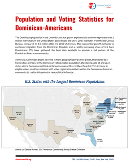 Population and Voting Statistics for Dominican-Americans