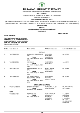 The Gauhati High Court at Guwahati