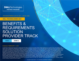 2021 Partner Program Benefits & Requirements Solution Provider Track