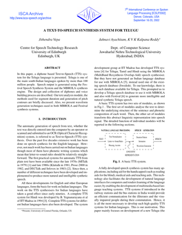 A Text-To-Speech Synthesis System for Telugu