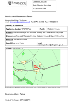 Proposed Affordable Dwelling Middleton Scriven Bridgnorth Shropshire