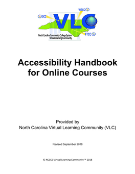 VLC Accessibility Handbook for Online Courses