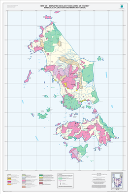 Map 2A − Simplified Geology and Areas of Highest Mineral Exploration and Mining Potential