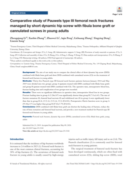 Comparative Study of Pauwels Type III Femoral Neck Fractures Managed by Short Dynamic Hip Screw with Fibula Bone Graft Or Cannulated Screws in Young Adults