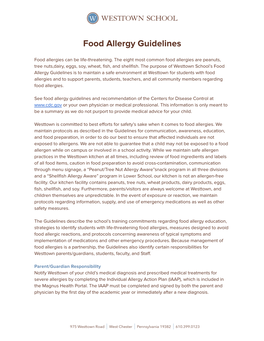 Food Allergy Guidelines