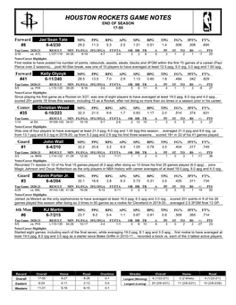 Rockets Game Notes End of Season 17-55