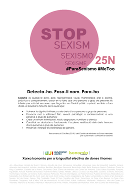 Detecta-Ho. Posa-Li Nom. Para-Ho #Parasexismo #Metoo