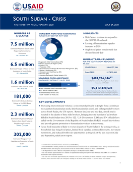 07.24.20 South Sudan Crisis Fact Sheet #9