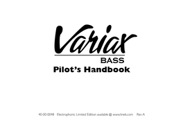 Variax Bass Pilot's Handbook