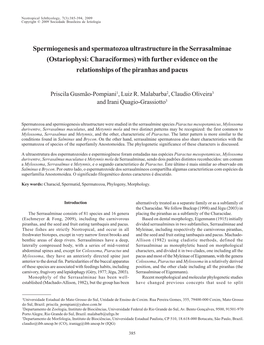 Spermiogenesis and Spermatozoa Ultrastructure in the Serrasalminae (Ostariophysi: Characiformes) with Further Evidence on the Relationships of the Piranhas and Pacus