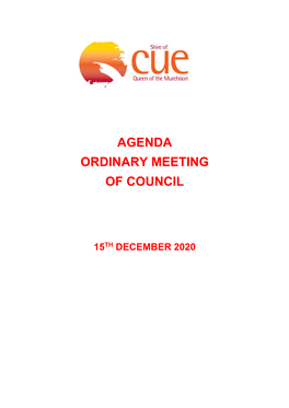 Agenda Ordinary Meeting of Council