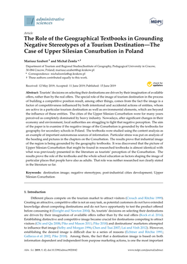 The Role of the Geographical Textbooks in Grounding Negative Stereotypes of a Tourism Destination—The Case of Upper Silesian Conurbation in Poland