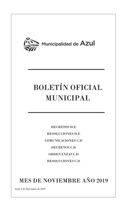 Boletín Oficial – Noviembre 2019