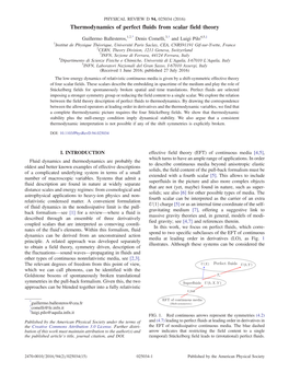 Thermodynamics of Perfect Fluids from Scalar Field Theory