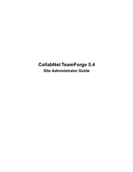 Collabnet Teamforge 5.4 Site Administrator Guide