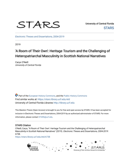 Heritage Tourism and the Challenging of Heteropatriarchal Masculinity in Scottish National Narratives