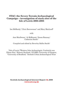 STAC: the Severe Terrain Archaeological Campaign – Investigation of Stack Sites of the Isle of Lewis 2003–2005