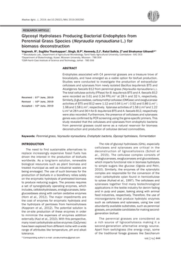 Glycosyl Hydrolases Producing Bacterial Endophytes From