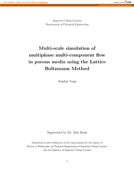 Multi-Scale Simulation of Multiphase Multi-Component Flow in Porous