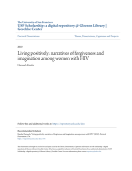 Living Positively: Narratives of Forgiveness and Imagination Among Women with HIV Hamaseh Kianfar