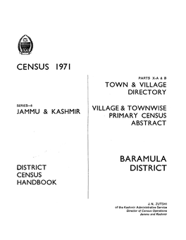 District Census Handbook, Baramula, Parts X-A & B, Series-8