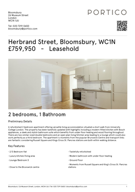 Herbrand Street, Bloomsbury, WC1N £759950