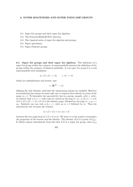 6. SUPER SPACETIMES and SUPER POINCARÉ GROUPS 6.1. Super