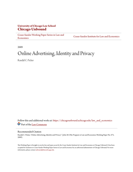 Online Advertising, Identity and Privacy Randal C