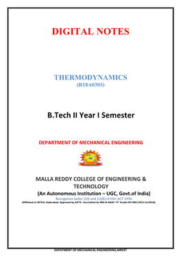 Digital Notes Thermodynamics