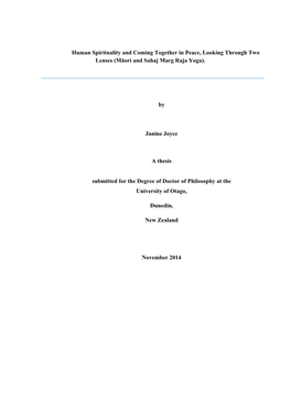 (Māori and Sahaj Marg Raja Yoga). by Janine Joyce