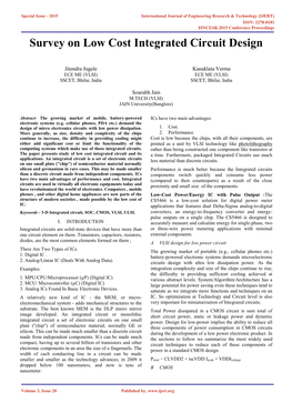 Survey on Low Cost Integrated Circuit Design