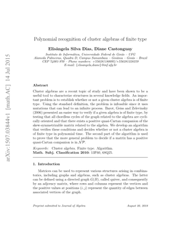 Polynomial Recognition of Cluster Algebras of Finite Type