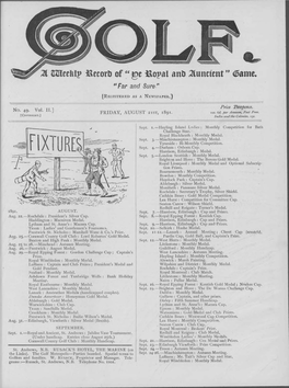 ILKLEY GOLF CLUB. for Particulars, Apply James Penberthy, East View House, OPEN COMPETITIONS