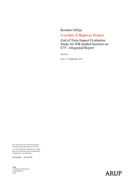 Koridori Srbije Corridor X Highway Project End of Term Impact Evaluation Study for WB Funded Sections on E75 - Integrated Report