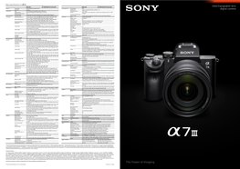 Interchangeable-Lens Digital Camera Viewfinder (Cont.) Field Coverage 100% Lens Mount E-Mount Magnification Aapprox