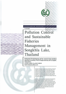 Fisheries Management in Songkhla Lake, Thailand