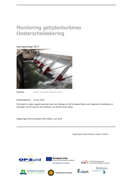 Monitoring Getijdenturbines Oosterscheldekering