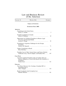 Law and Business Review of the Americas