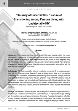 Nature of Transitioning Among Persons Living with Undetectable HIV