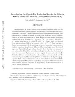 Arxiv:1111.6936V1 [Astro-Ph.GA] 29 Nov 2011