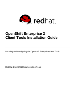 Openshift Enterprise 2 Client Tools Installation Guide