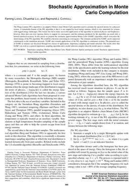 Stochastic Approximation in Monte Carlo Computation