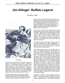Jim Ailinger: Buffalo Legend